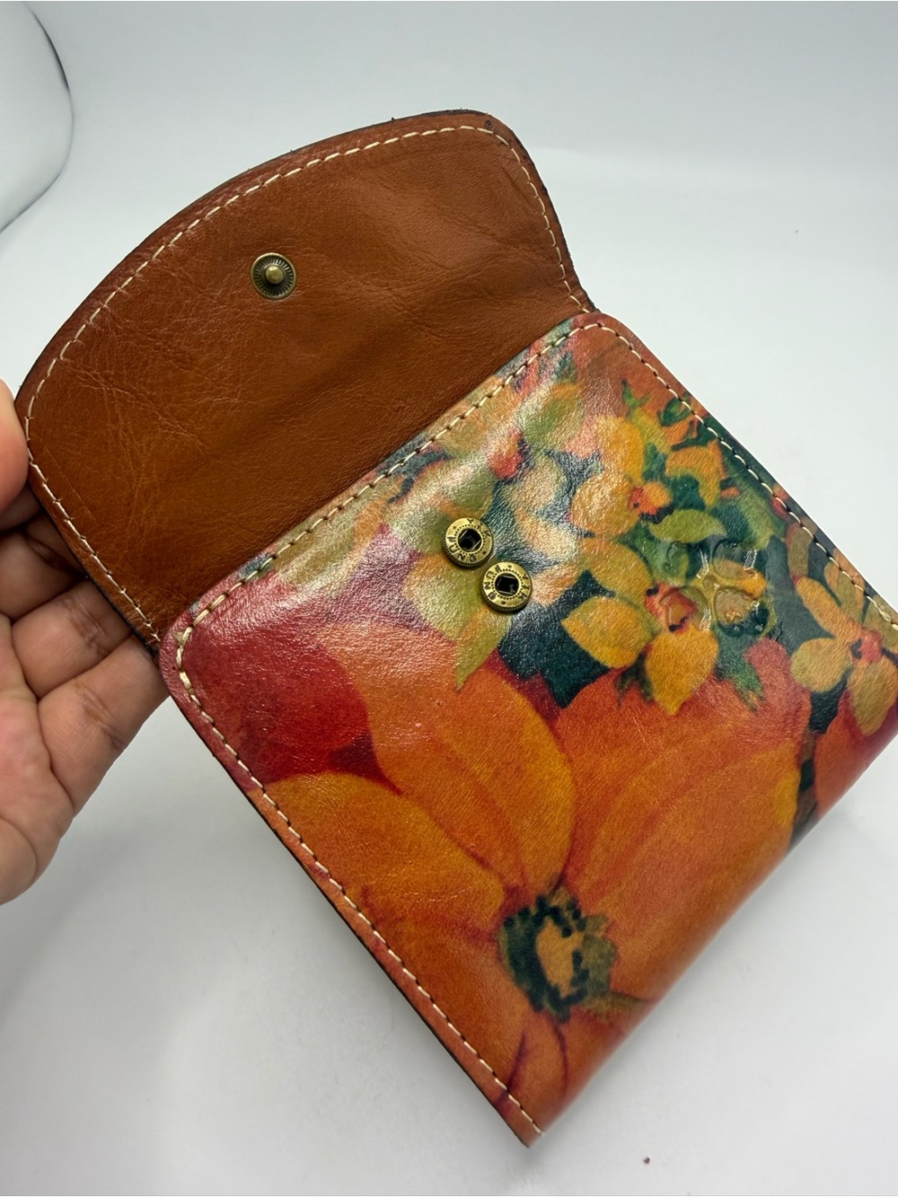 Patricia Nash Reiti Bifold Wallet Italian Leather Kisslock Closure Floral Print - Picture 5 of 8